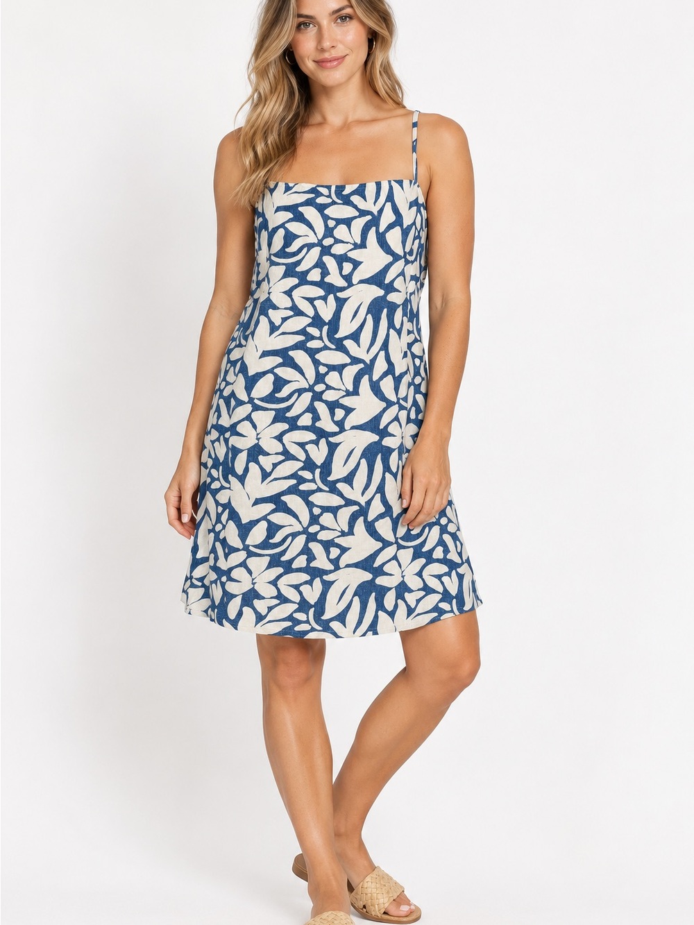 Bella Dahl Fitted Cami Mini Dress Size Large Stamped Floral NWT Boho Summer